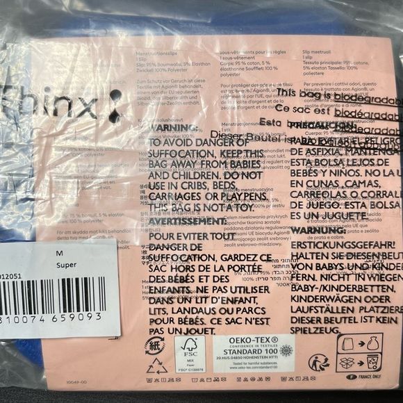 Thinx Cobalt Blue Super Period Panty Size Medium - Picture 5 of 6